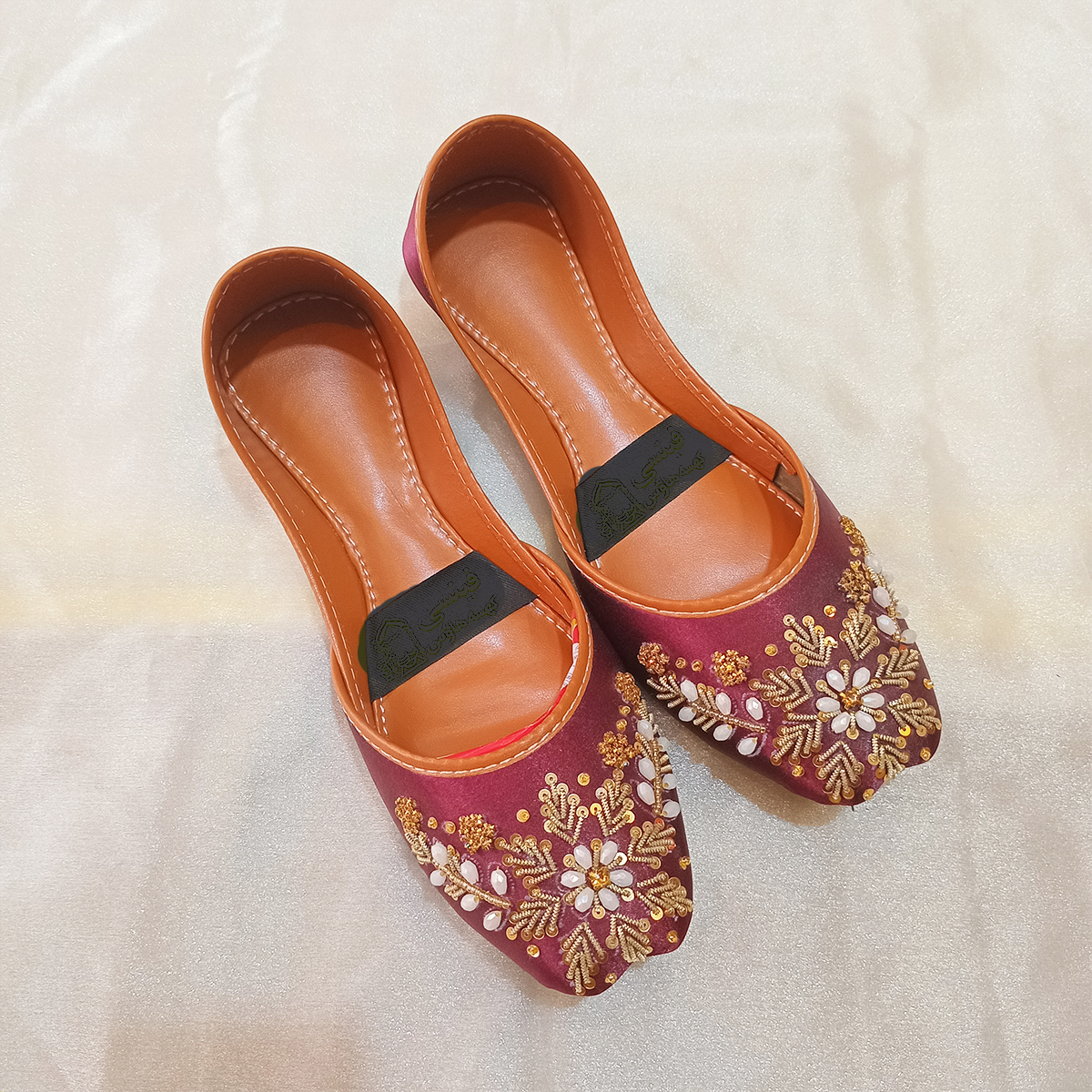 Handmade Leather Khussa | Handcrafted Embroidery | Elegant Women's Khussa for Eid, Parties, and Casual Functions | High-Quality Durability | Available in Multiple Sizes