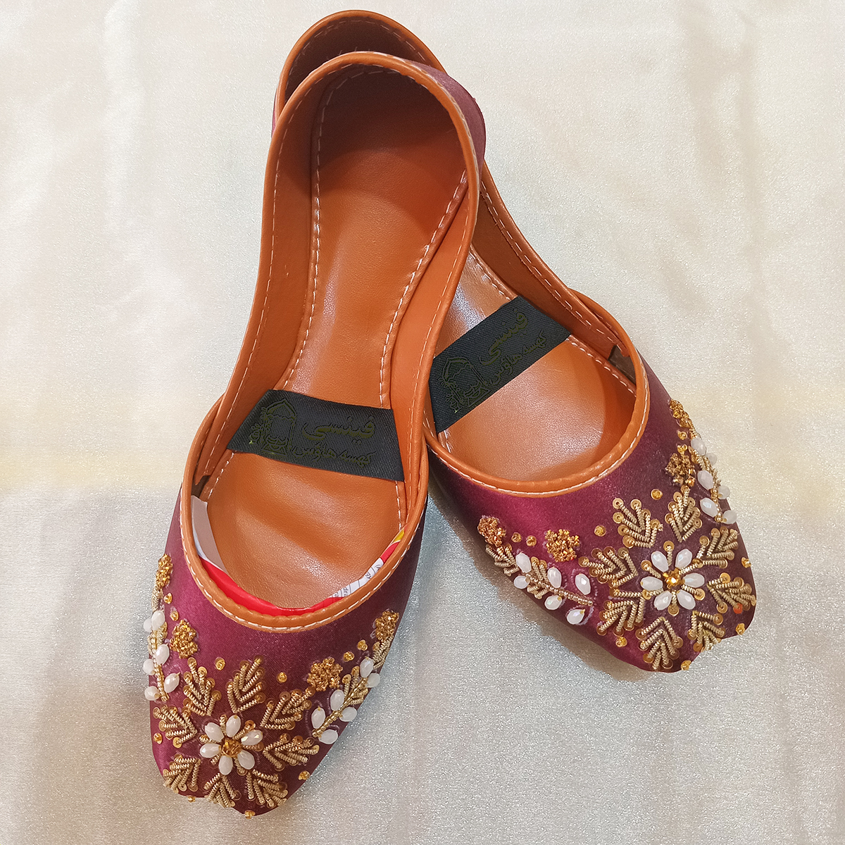 Handmade Leather Khussa | Handcrafted Embroidery | Elegant Women's Khussa for Eid, Parties, and Casual Functions | High-Quality Durability | Available in Multiple Sizes